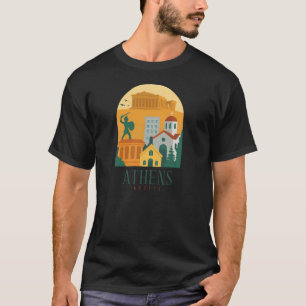 Camiseta Viajes Vintage Atenas Greece - Parthenon