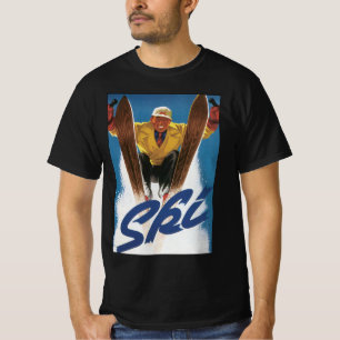 Camiseta Viajes Vintage, Deportes Esquí Esquí en Nieve de I