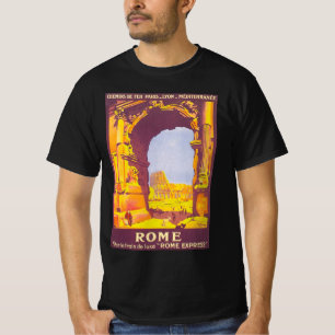 Camiseta Viajes Vintage, el Coliseo en Roma Italia Italiano
