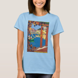 Camiseta Viajes Vintage, Riviera Francesa Mar Mediterráneo