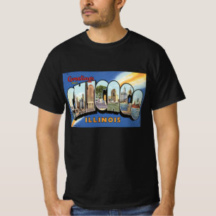 Camiseta Viajes Vintage, Saludos desde Chicago Illinois
