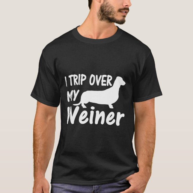 Camiseta Viajo Sobre Mi Amante Perro Dachshund (Anverso)