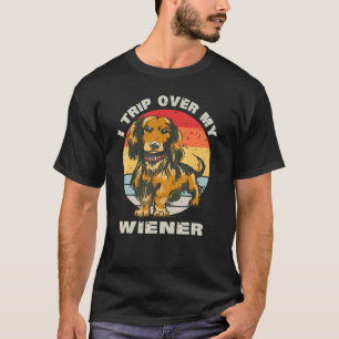 Camiseta Viajo Sobre Mi Esposa Divertida De Perro Dachshund
