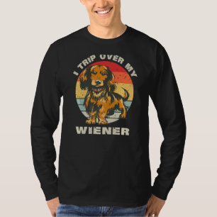 Camiseta Viajo Sobre Mi Esposa Divertida De Perro Dachshund