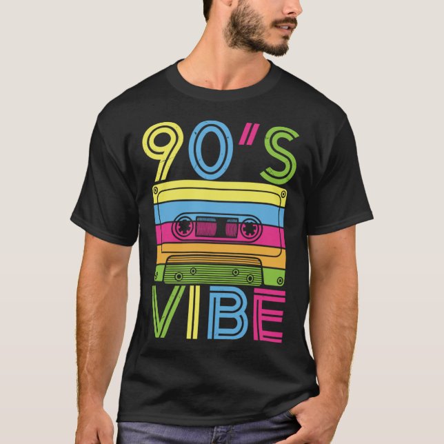 Camiseta Vibe 1990 retro Fiesta de vestuario estético 90s V (Anverso)