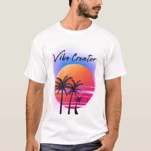 Camiseta Vibe Creador: Vibes Retro Sunset con Palmeras