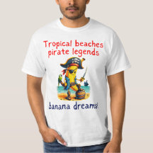 Vibe de aventura bananera pirata en playa tropical
