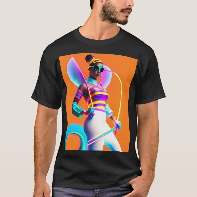 Camiseta Vibe Jibe Electric Ken Gage Retrowave Fun (Anverso)
