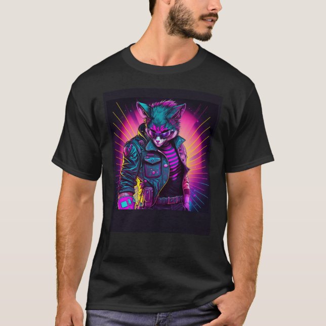 Camiseta Vibe sintonizadora de Cat retro 80 (Anverso)