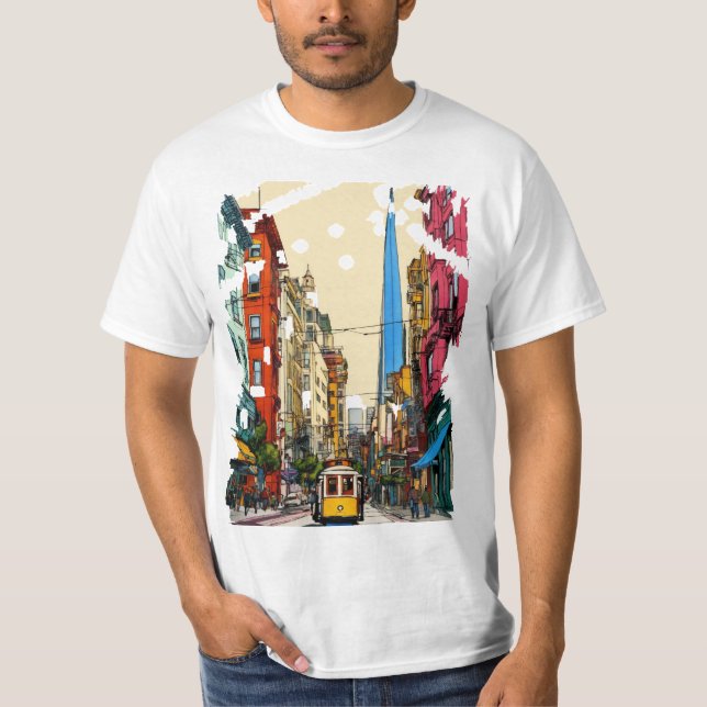 Camiseta Vibe Urbano : Elegancia paisajística con movimient (Anverso)