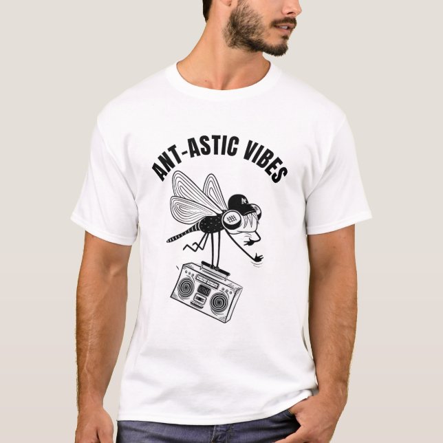 Camiseta Vibes antiácidos - Citas divertidas de tipografía  (Anverso)