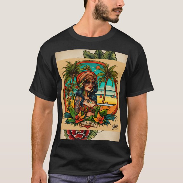 Camiseta Vibes antiguas: diseño tradicional de tatuajes nor (Anverso)