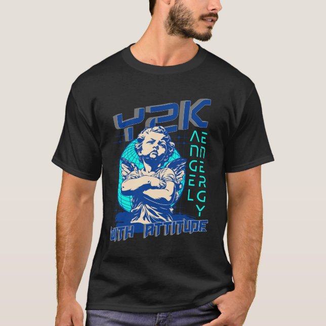 Camiseta Vibes de actitud angélica Y2K (Anverso)