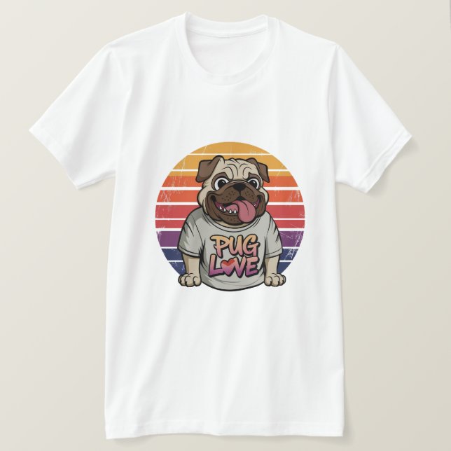 Camiseta Vibes de amor de Pug (Anverso del diseño)