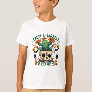Camiseta Vibes de Cacti y Ghostly: Diseño de calabaza espel