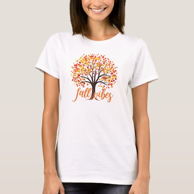 Camiseta Vibes de caída - Árbol de caída cómodo (Anverso)