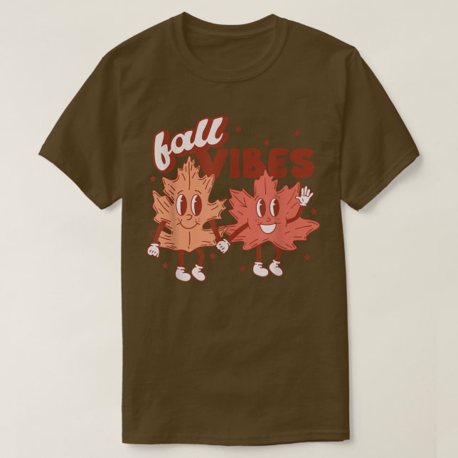 Camiseta Vibes de caída retro otoño salta feliz otoño Thank (Diseño del anverso)