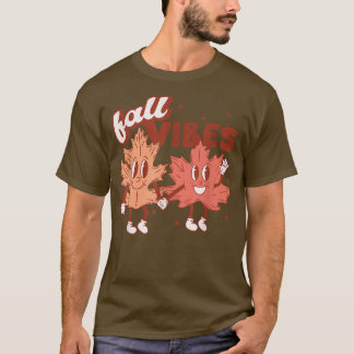 Camiseta Vibes de caída retro otoño salta feliz otoño Thank