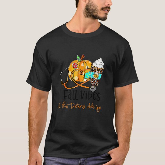 Camiseta Vibes De Caída Y La Calabaza De Aide Dietético Cre (Anverso)