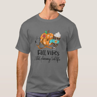 Camiseta Vibes De Caída Y La Calabaza De La Farmacia Tech L