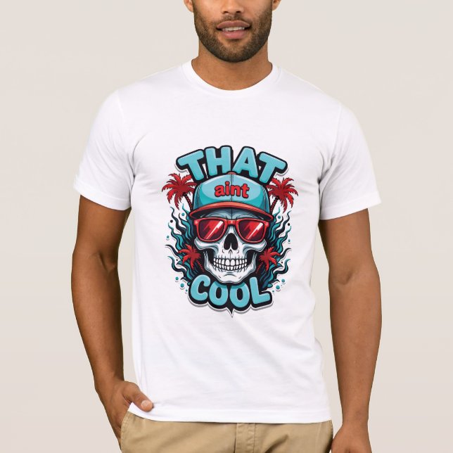 Camiseta Vibes de calavera urbana - Tee de arte de gafas 3D (Anverso)