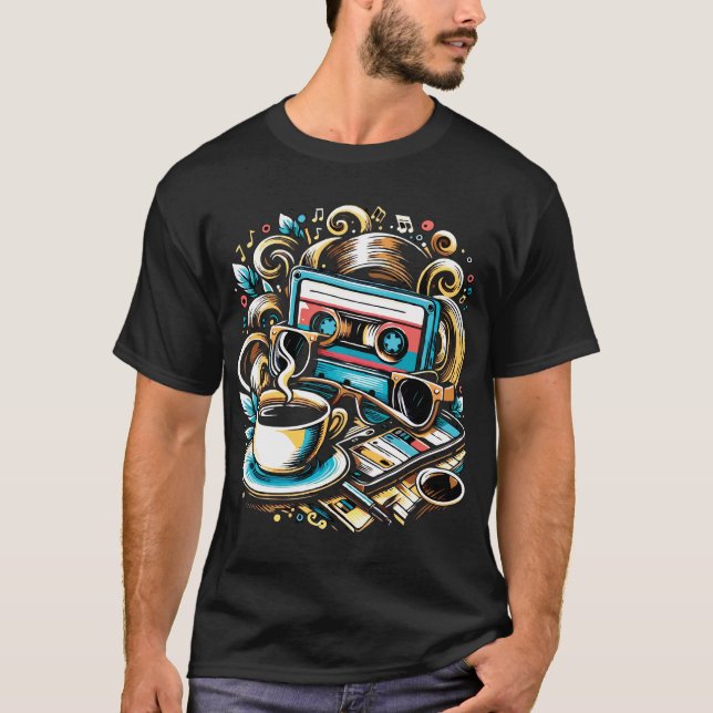 Camiseta Vibes de cassette retro (Anverso)