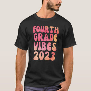 Camiseta Vibes de cuarto grado de 4ª acuarela de primer día