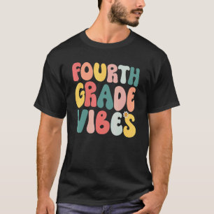 Camiseta Vibes de cuarto grado retro a profesor escolar que