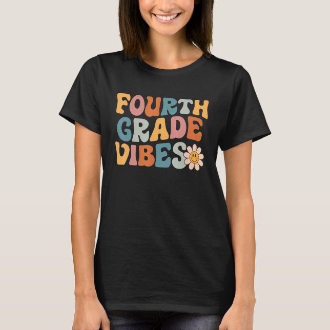Camiseta Vibes de cuarto grado Retro equipo de cuarto grado (Anverso)