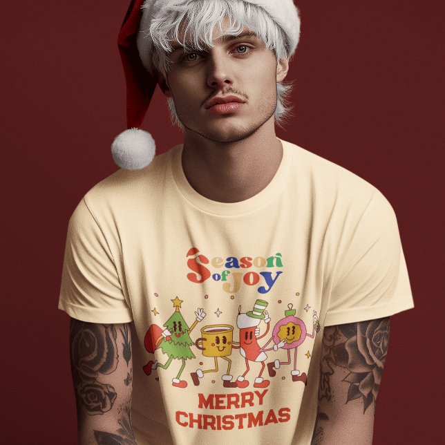 Camiseta Vibes de época: colorida Navidad Retro Feliz (Subido por el creador)