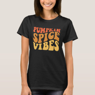 Camiseta Vibes de especias de calabaza para mujeres retro d