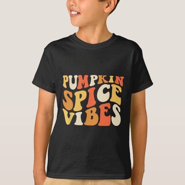 Camiseta Vibes de especias de calabaza Retro de vibraciones (Anverso)