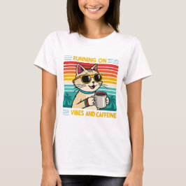 Camiseta Vibes de gato de café retro - Caffeine Lover