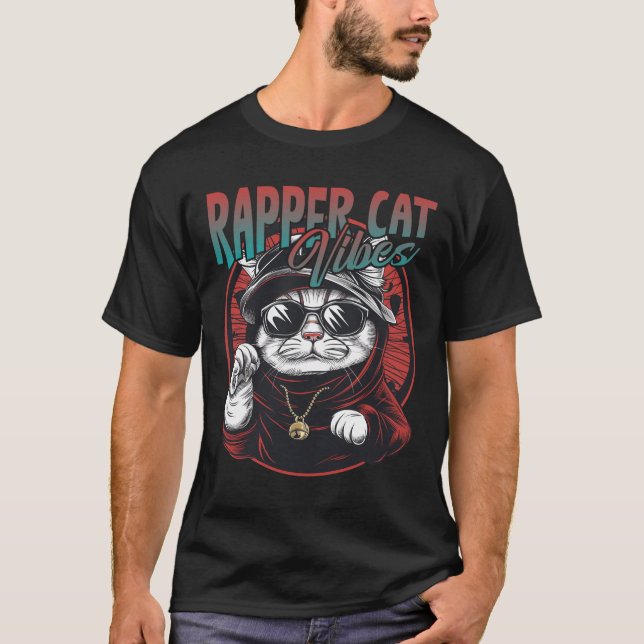 Camiseta Vibes de gato de rapero (Anverso)
