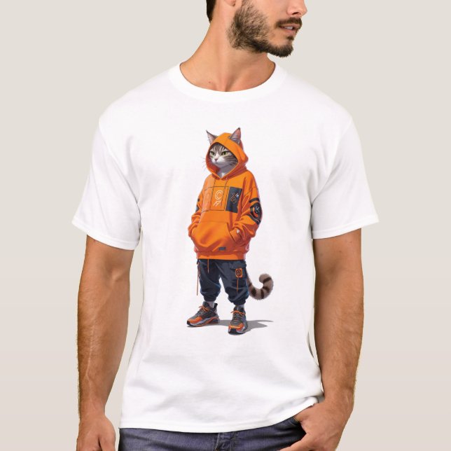 Camiseta Vibes de gatos urbanos - Futurista diseño de ropa  (Anverso)