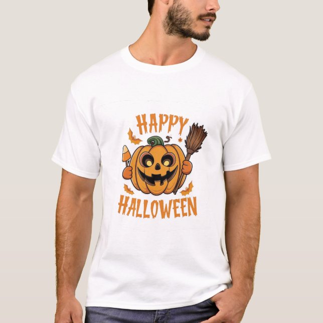 Camiseta Vibes de Halloween, cuartos, maíz dulce y calabaza (Anverso)