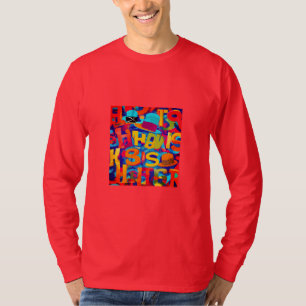 Camiseta Vibes de imitación: Tee gráfico colorido de hip-ho