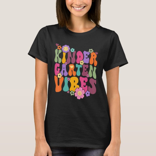Camiseta Vibes de jardines de infancia Hola Kindergarten Re (Anverso)