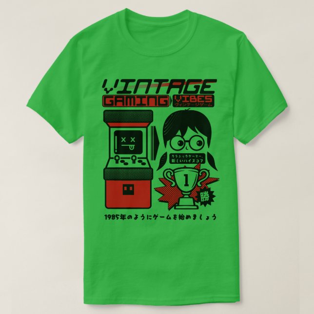 Camiseta Vibes de juegos de vintage retroarcade 1 (Diseño del anverso)