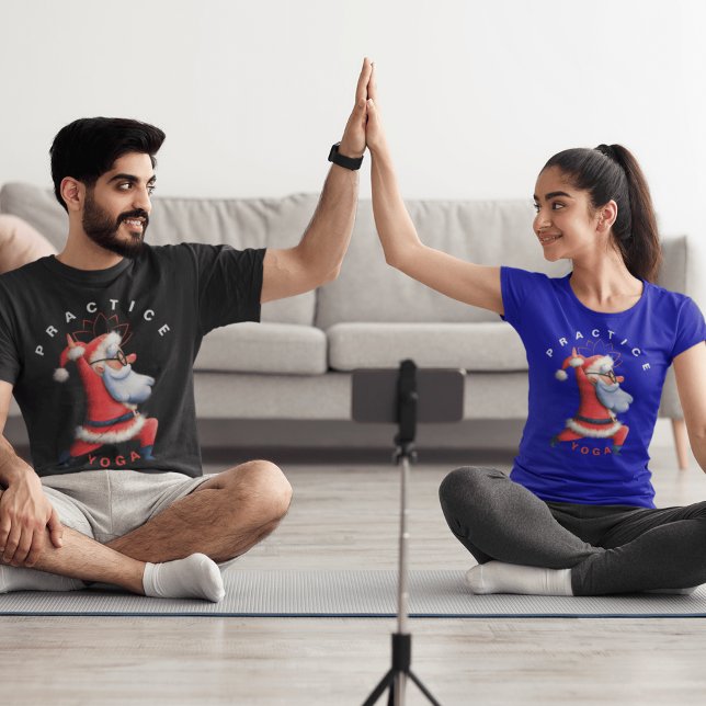Camiseta Vibes de Navidades Zen festivos de yoga Santa Spre (Subido por el creador)