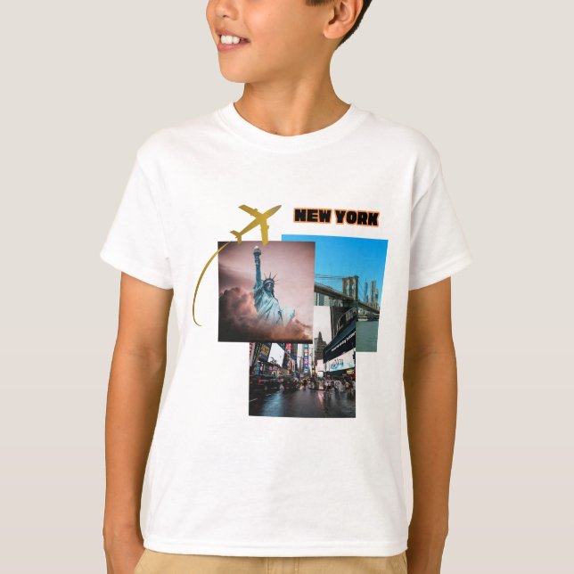 Camiseta Vibes de Nueva York - Collage de viajes urbanos (Anverso)