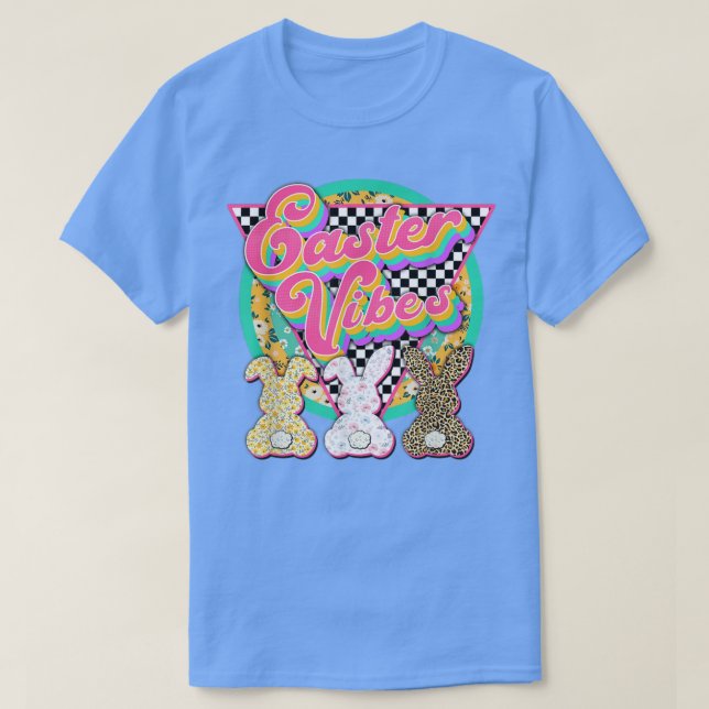 Camiseta Vibes de Pascua 2022 Happy Easter Bunny Rabbits Tr (Diseño del anverso)