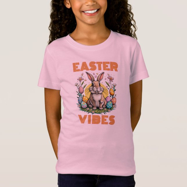 Camiseta Vibes de Pascua con conejo de Pascua y huevos (Anverso)