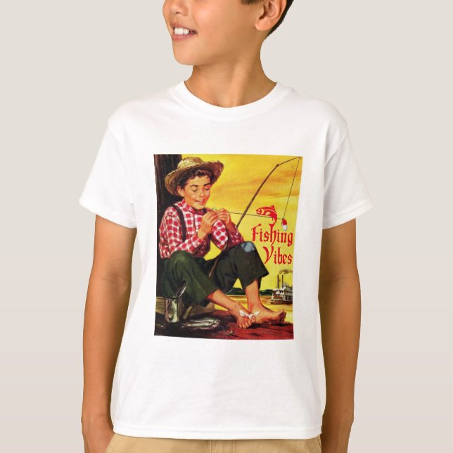 Camiseta Vibes de pesca de época con aventura pesquera (Anverso)