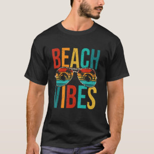 Camiseta Vibes de playa Retro Gafas de sol de verano felice