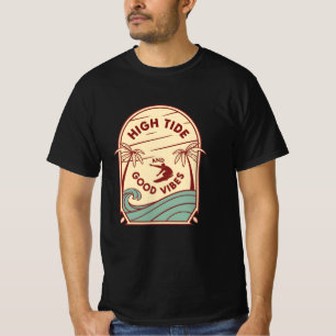 Camiseta Vibes de playa retro - Gráfico de palmeras y olas