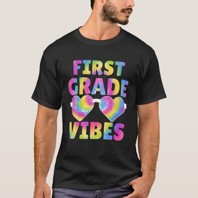 Camiseta Vibes De Primer Grado Tie Dye De Vuelta A Escolar  (Anverso)