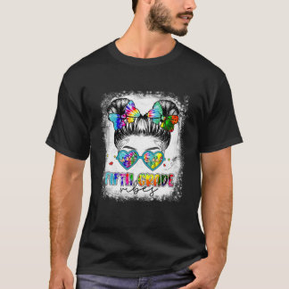Camiseta Vibes de quinto grado blanqueados Messy Bun Tie Dy