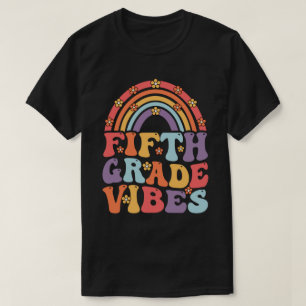 Camiseta Vibes de quinto grado Boho Arcoiris de vuelta a la