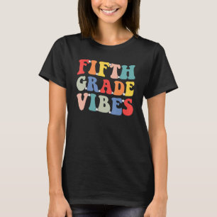 Camiseta Vibes de quinto grado de vuelta a la escuela Retro